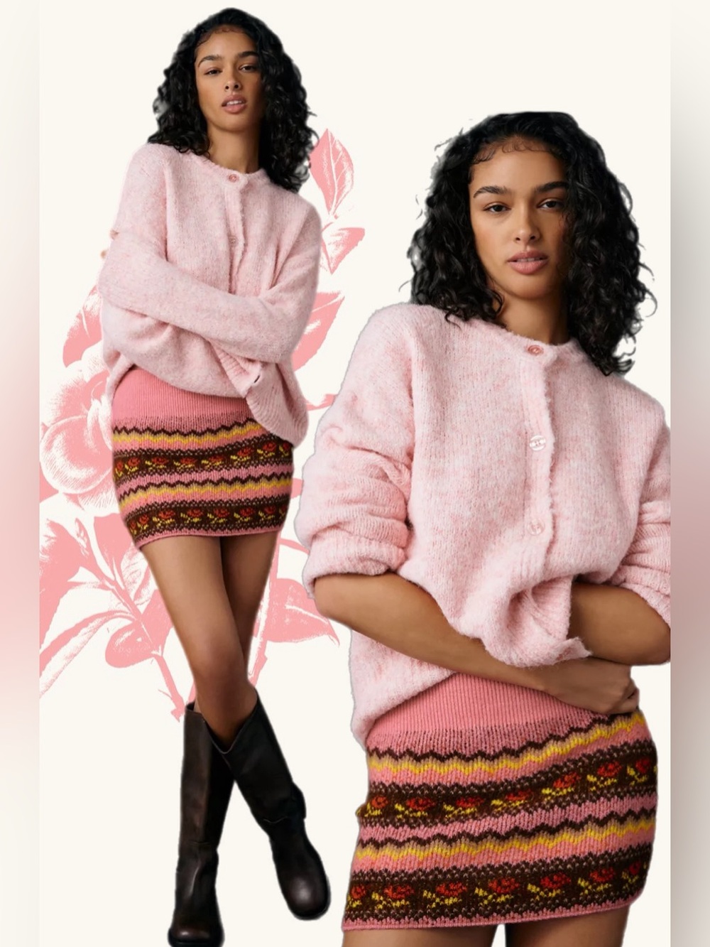 Urban Outfitters | BDG Northern Lights Fair Isle Knit Micro Mini Skirt New Small